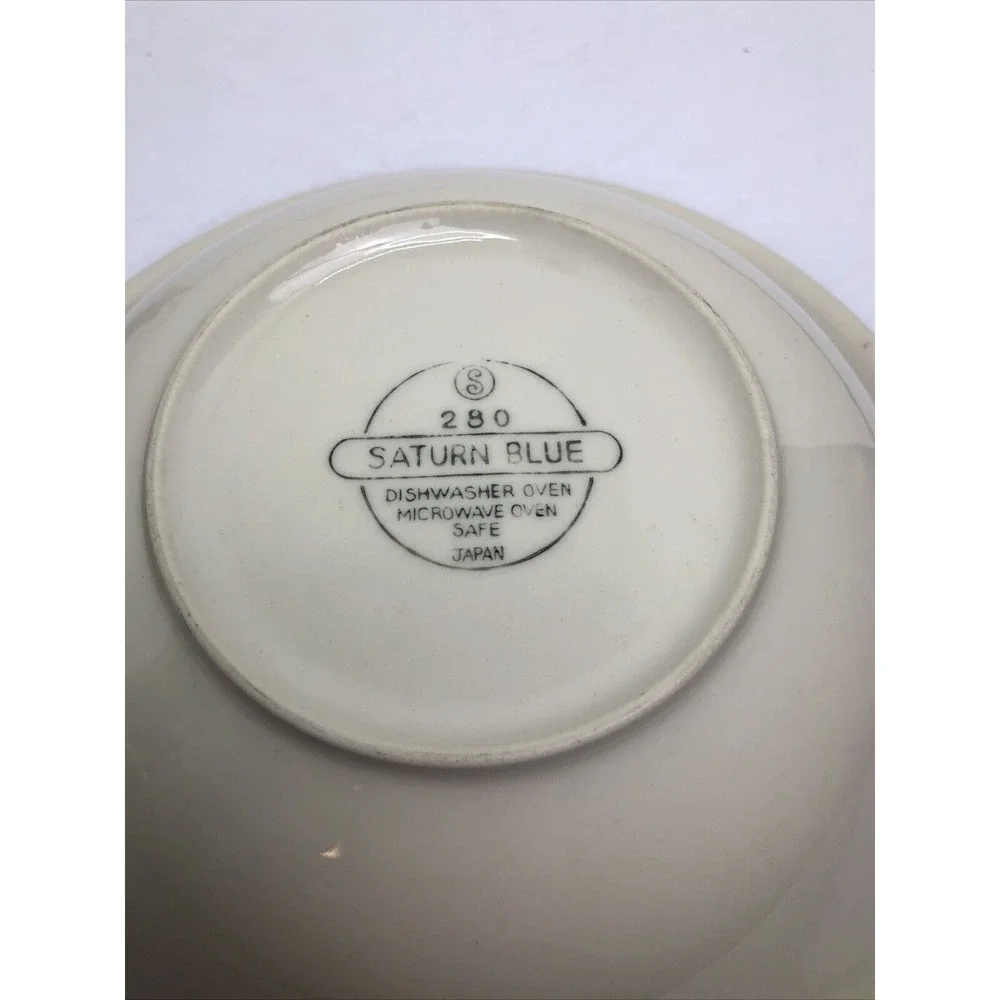 Platter and Bowl Saturn Blue 280 Made In‎ Japan Discontinued Two-Piece Blue Rim